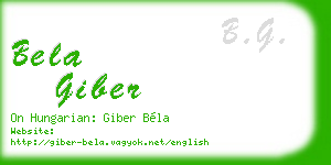 bela giber business card